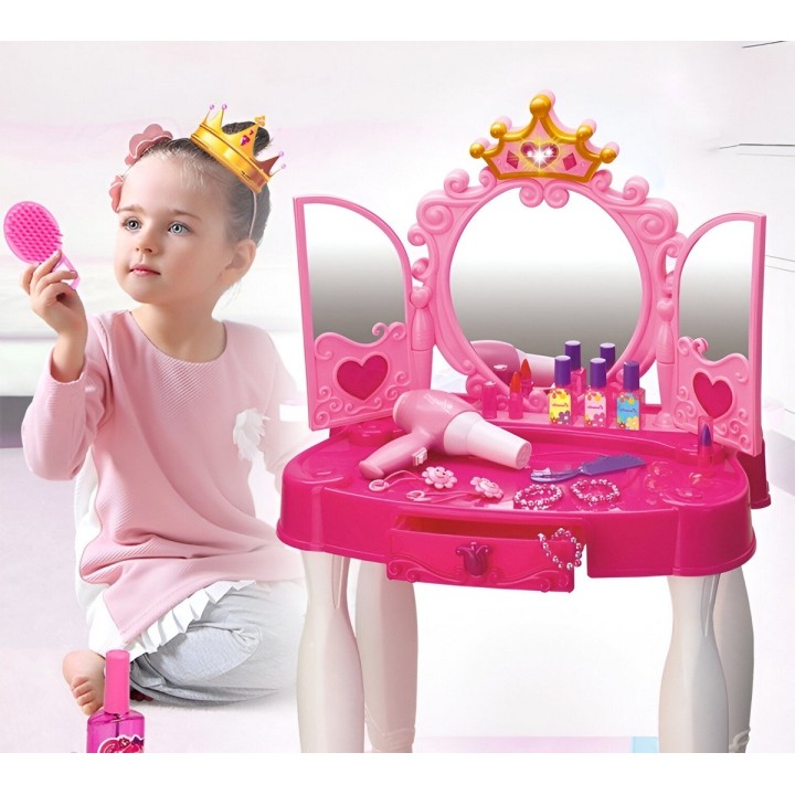 Set Maquillaje Tocador Grande Princesas Castillo Peinador