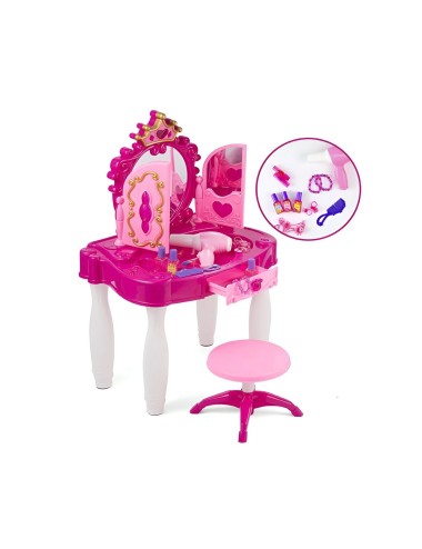 Set Maquillaje Tocador Grande Princesas Castillo Peinador