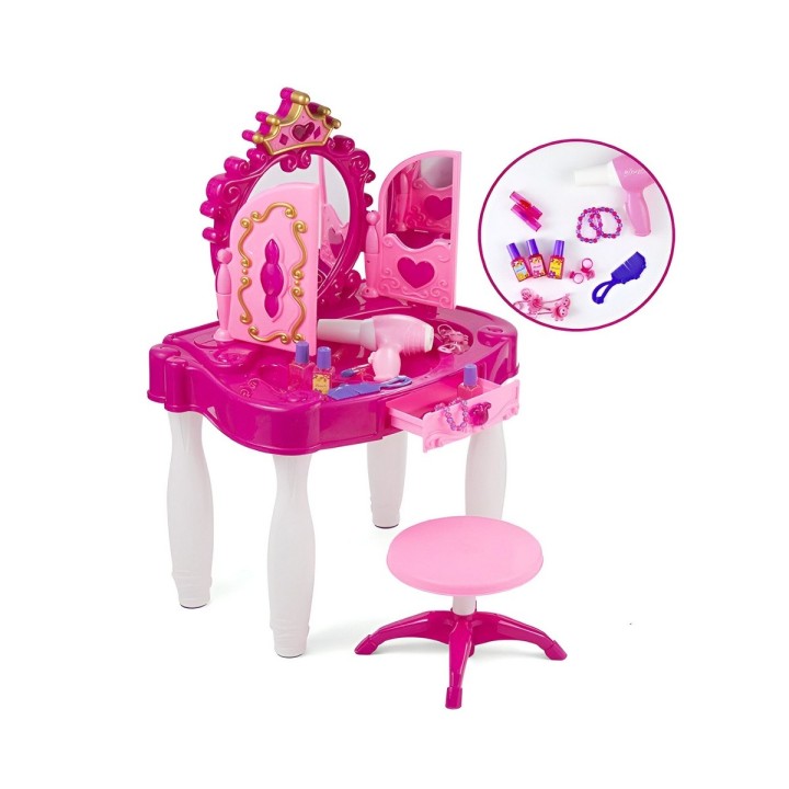 Set Maquillaje Tocador Grande Princesas Castillo Peinador