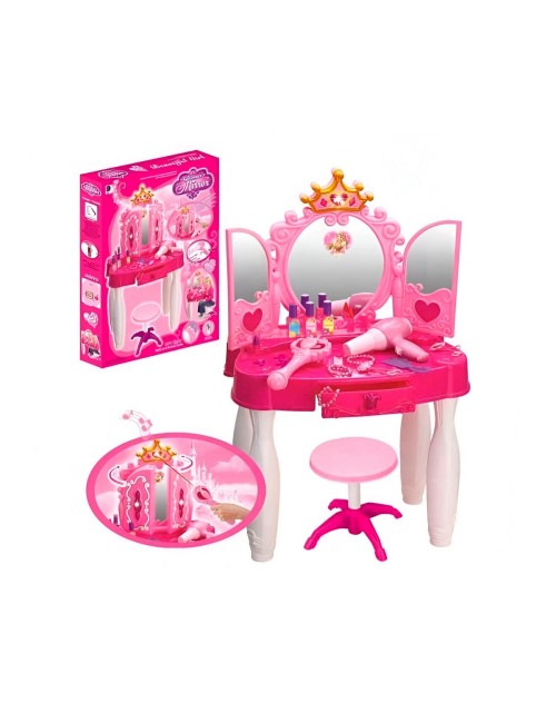 Set Maquillaje Tocador Grande Princesas Castillo Peinador