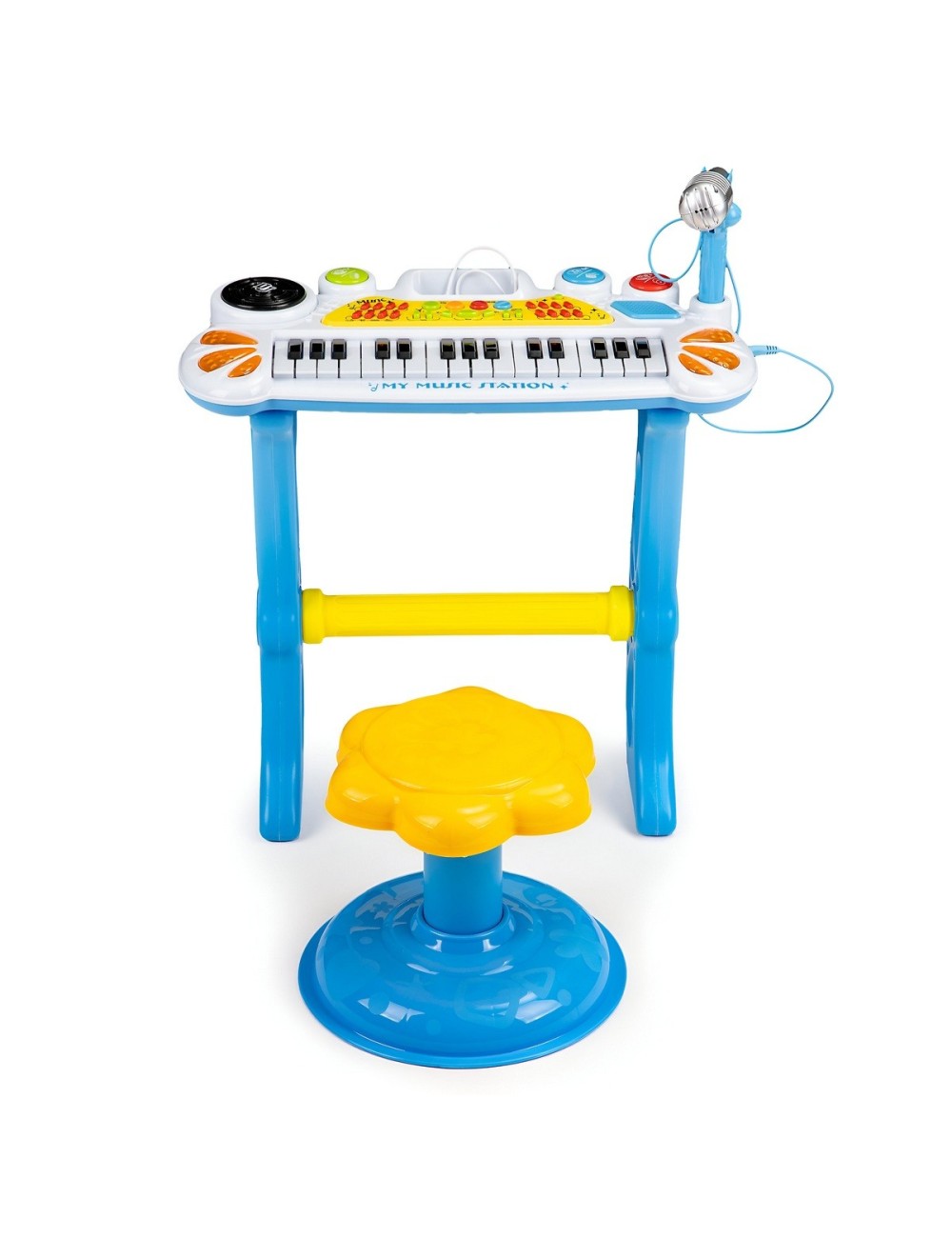 Piano Organeta Teclado Musical Mesa Interactivo Niño+ Tabure