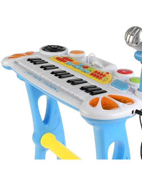 Piano Organeta Teclado Musical Mesa Interactivo Niño+ Tabure