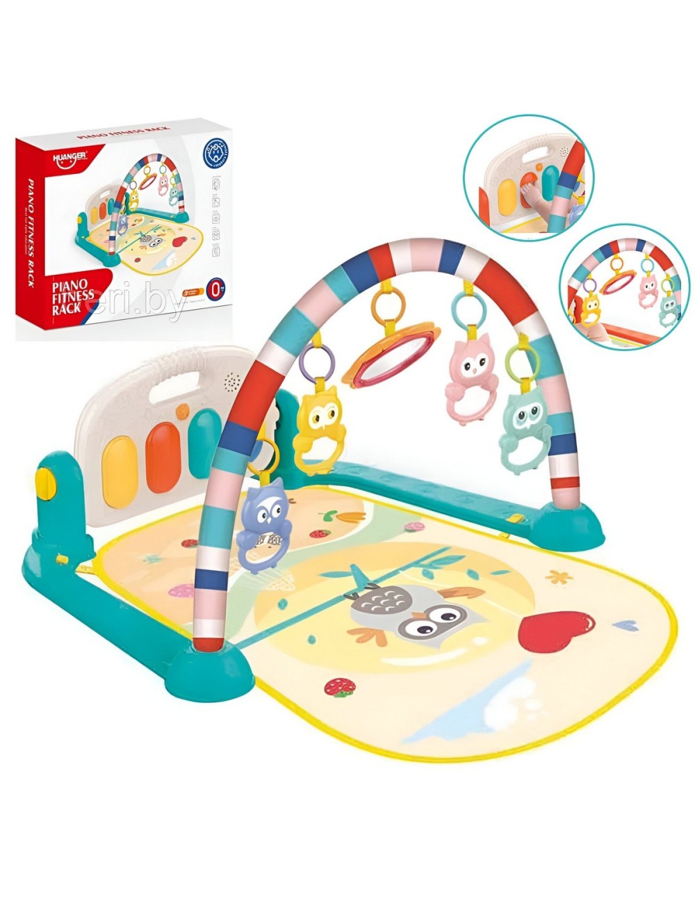 Gimnasio Piano Fitness Tapete Sonajero Buho Musical Bebes