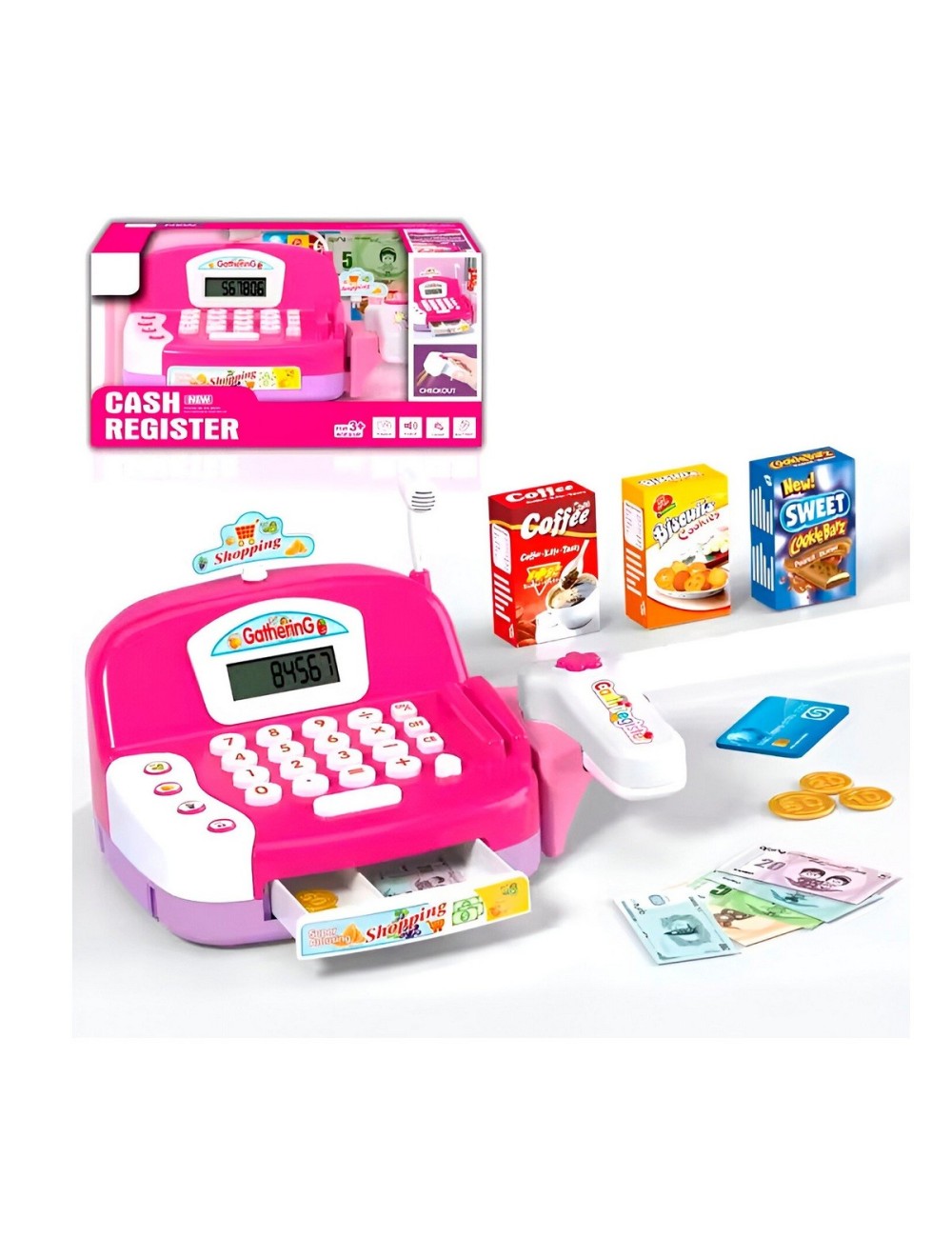 Caja Registradora Cash De Juguete Para Niña + Baterias