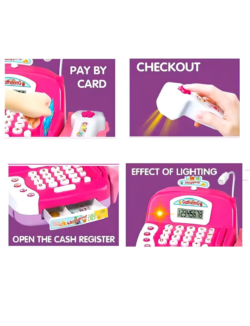 Caja Registradora Cash De Juguete Para Niña + Baterias