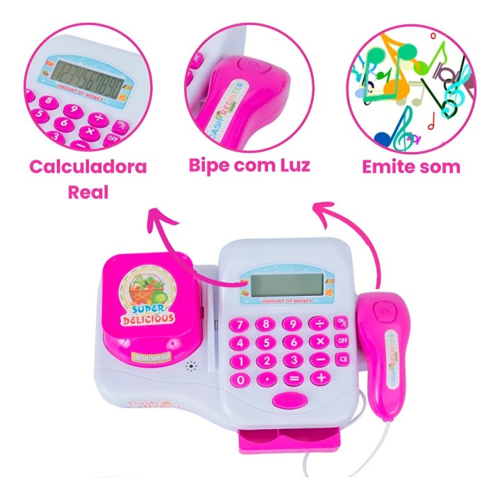 Caja Registradora Cash Interactiva Juguete Niña + Baterias