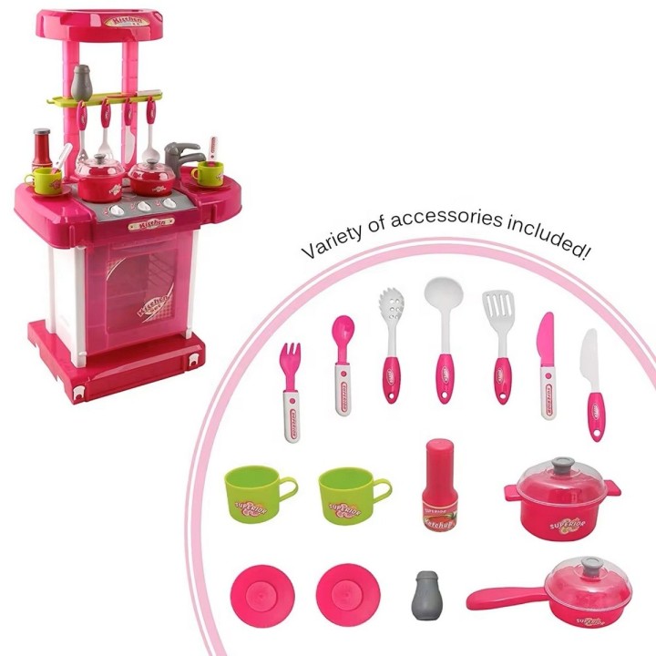 Maleta Cocina Armable Portatil Juguete Niñas Interactivo
