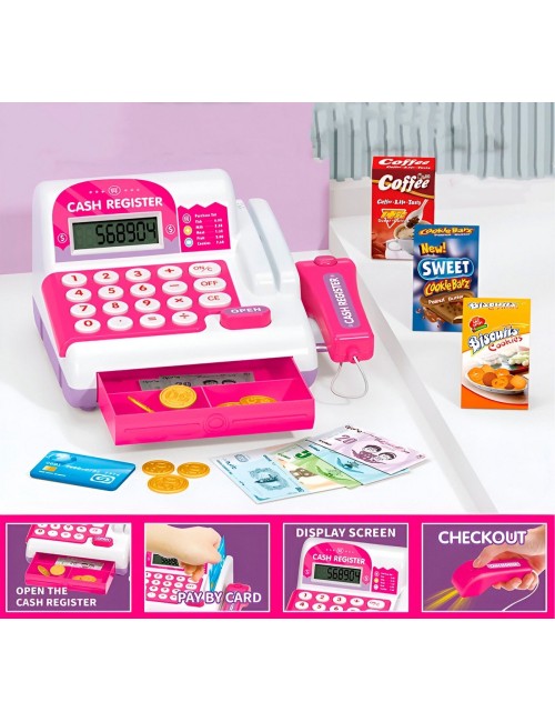 Caja Registradora Juguete Para Niña Con Tarjeta + Baterias