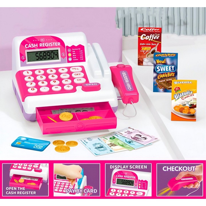 Caja Registradora Juguete Para Niña Con Tarjeta + Baterias
