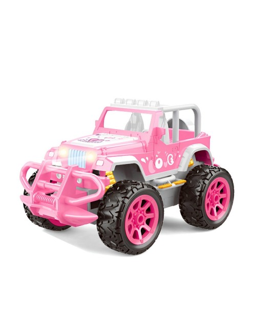 Carro Jeep Muñeca Rosa Recargable + Control Juguete Niñas