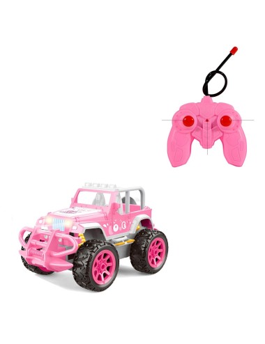 Carro Jeep Muñeca Rosa Recargable + Control Juguete Niñas