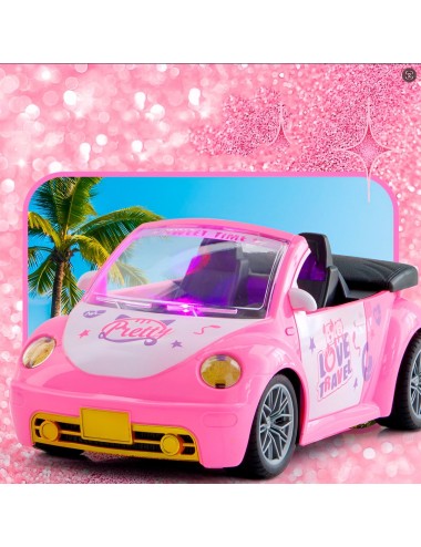 Carro Deportivo Muñeca Rosa Recargable +control Juguete Niña