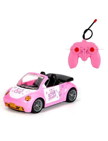 Carro Deportivo Muñeca Rosa Recargable +control Juguete Niña