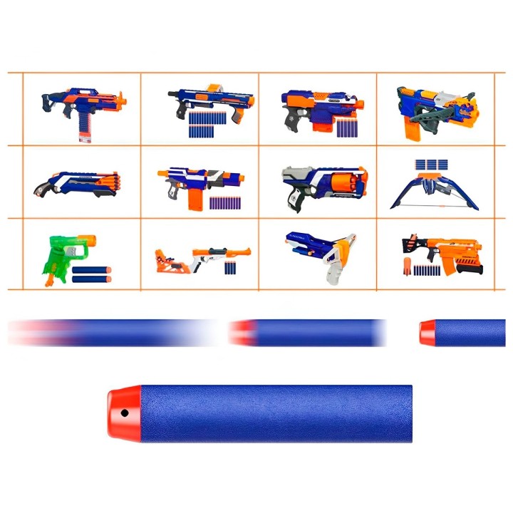 Dardos (balas) Para Pistolas Nerf N-strike Gun X 10 Piezas