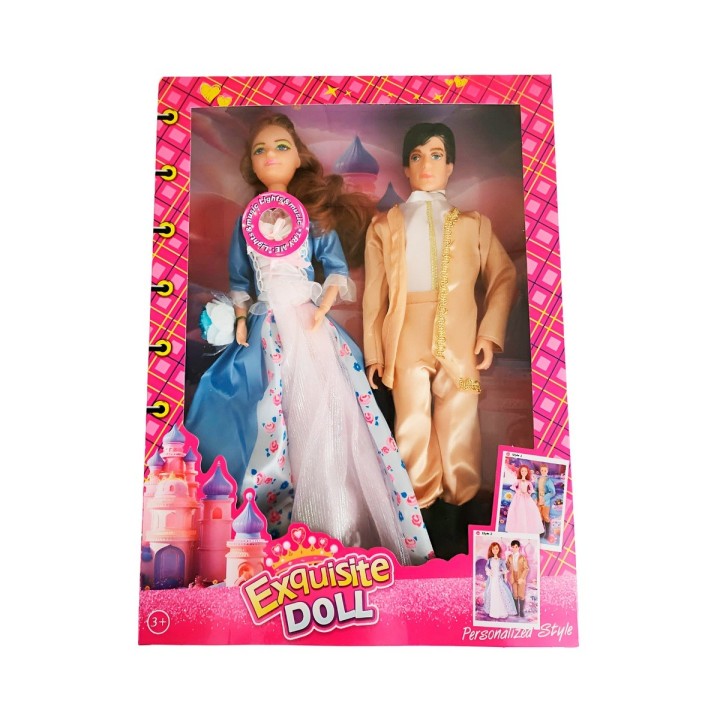 Muñeca Princesa Muñeco Principe Vestido Elegante Juguete
