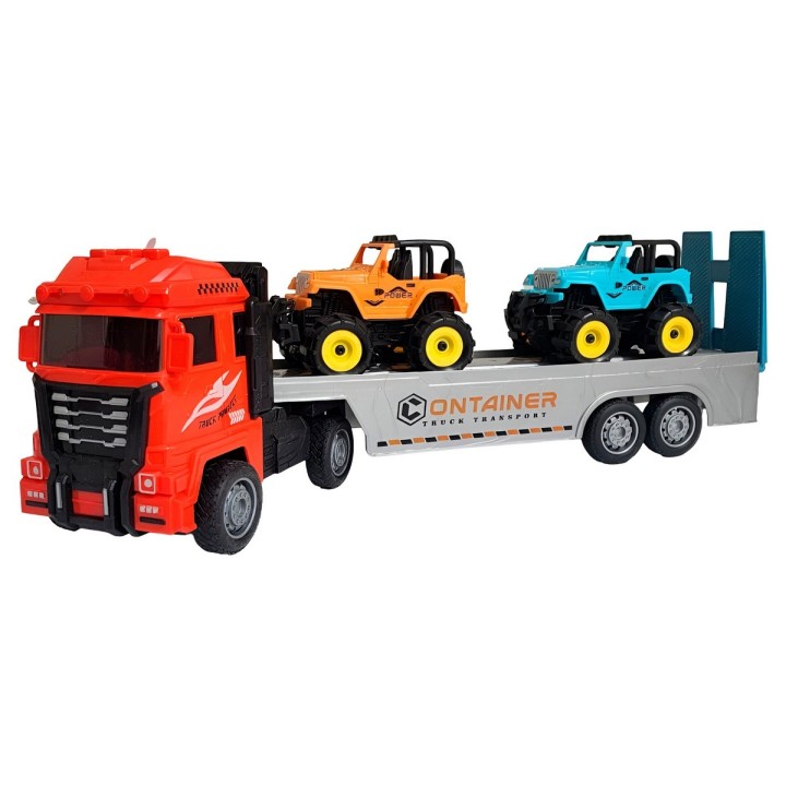 Tractomula Camion Niñera Transporte Carros Jeep Juguete