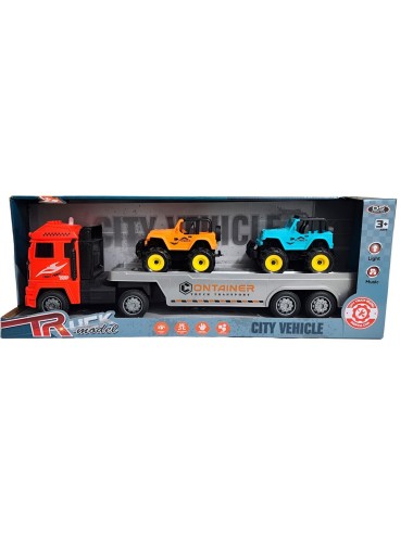 Tractomula Camion Niñera Transporte Carros Jeep Juguete