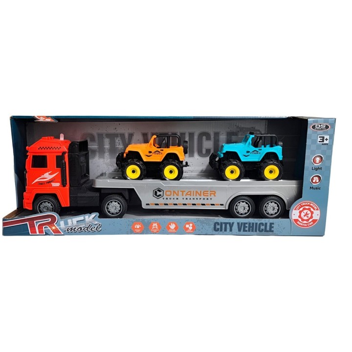 Tractomula Camion Niñera Transporte Carros Jeep Juguete