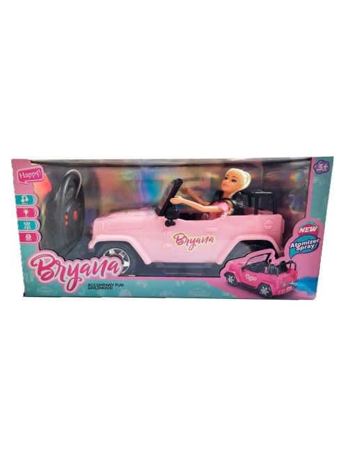 Carro Jeep Muñeca Recargable Control Remoto Niña Bryana