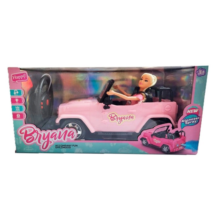 Carro Jeep Muñeca Recargable Control Remoto Niña Bryana