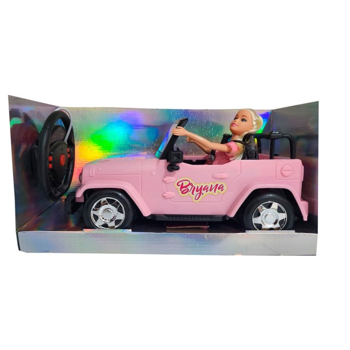 Carro Jeep Muñeca Recargable Control Remoto Niña Bryana