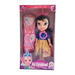 Muñeca Amarillo Princesa Corona Vestido Accesorios Belleza
