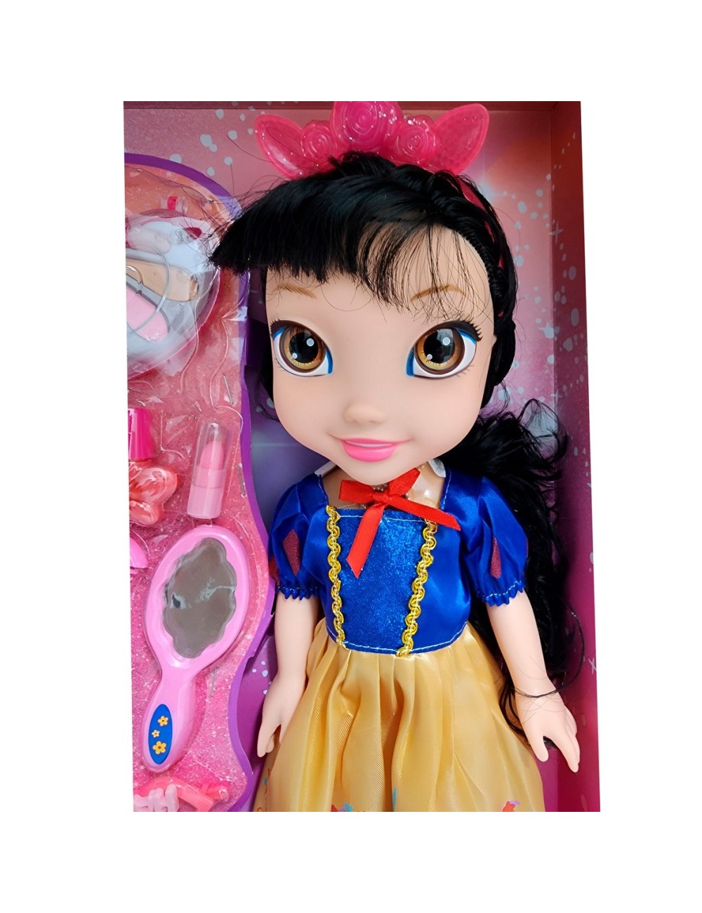 Muñeca Amarillo Princesa Corona Vestido Accesorios Belleza