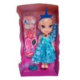 Muñeca Rosa Princesa Corona Vestido Accesorios Belleza