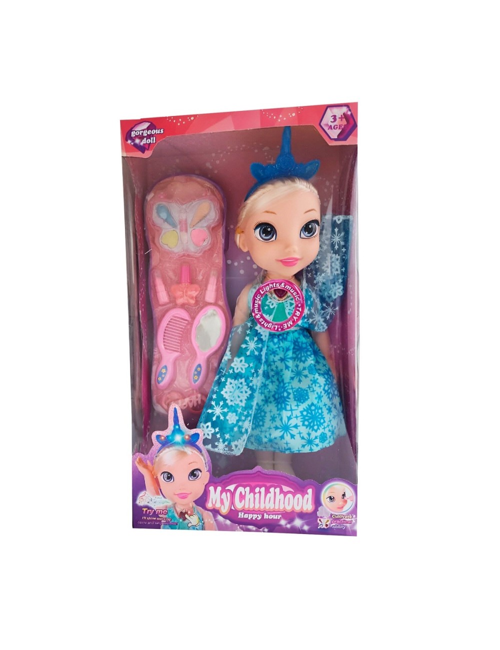 Muñeca Rosa Princesa Corona Vestido Accesorios Belleza