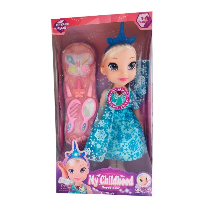 Muñeca Rosa Princesa Corona Vestido Accesorios Belleza