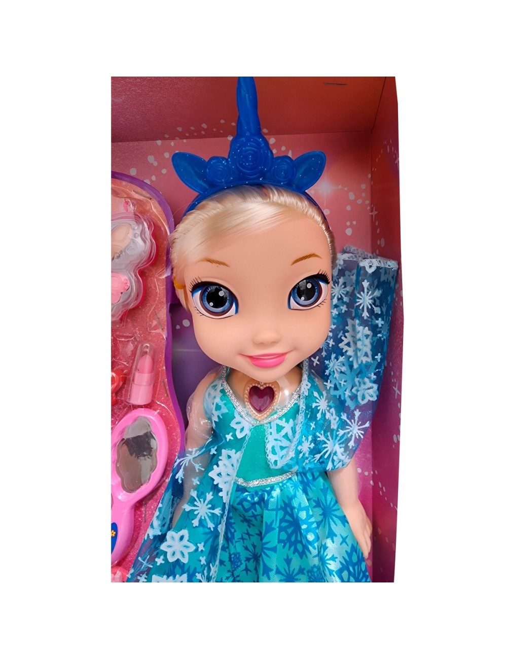 Muñeca Rosa Princesa Corona Vestido Accesorios Belleza