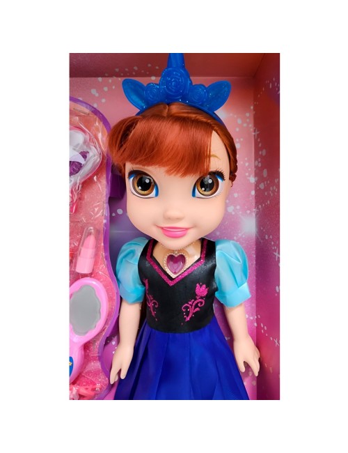 Muñeca Azul Princesa Corona Vestido Accesorios Belleza
