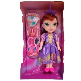 Muñeca Lila Princesa Corona Vestido Accesorios Belleza