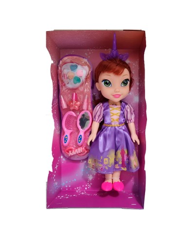 Muñeca Lila Princesa Corona Vestido Accesorios Belleza
