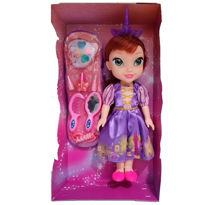 Muñeca Lila Princesa Corona Vestido Accesorios Belleza