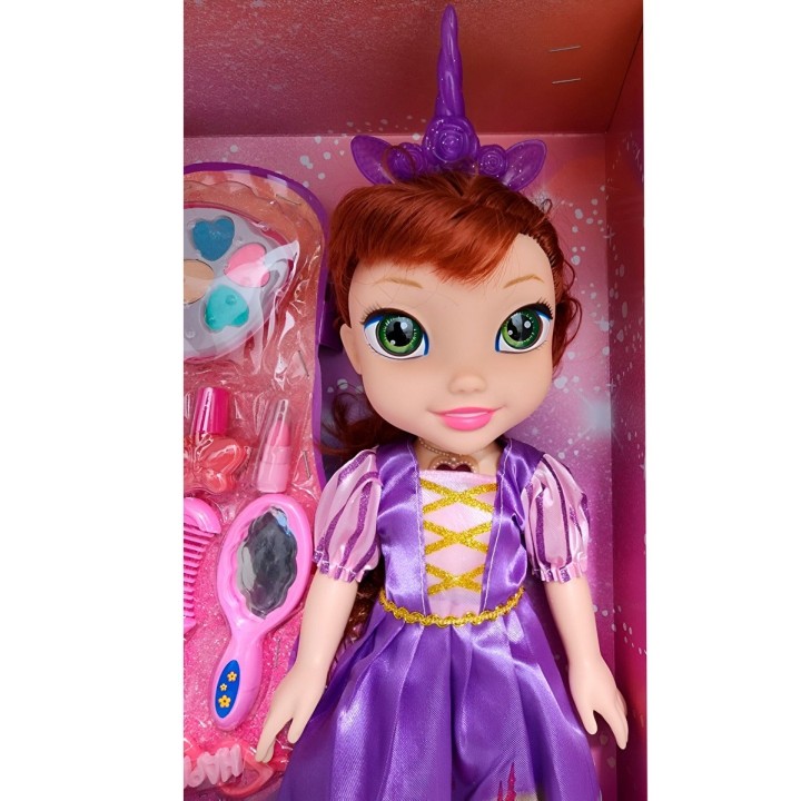 Muñeca Lila Princesa Corona Vestido Accesorios Belleza