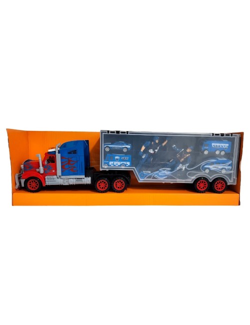 Tractomula Camion Transporte Carros Policia Swat Personajes