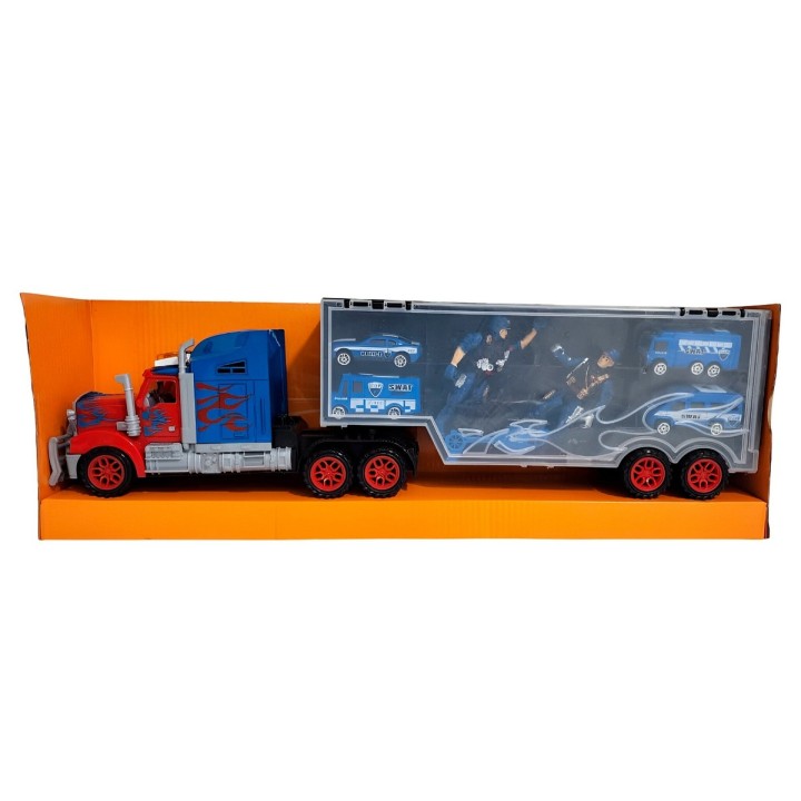 Tractomula Camion Transporte Carros Policia Swat Personajes