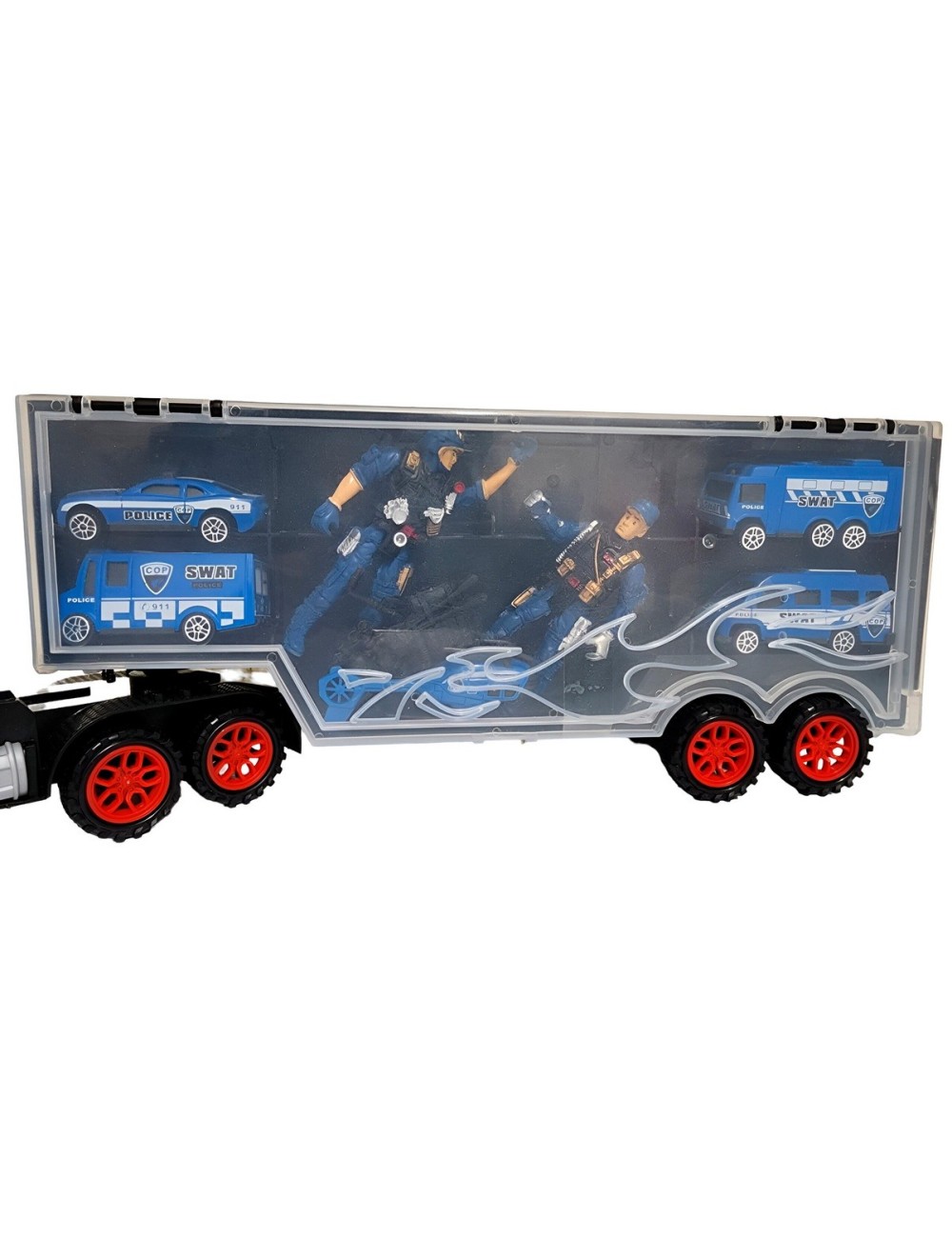 Tractomula Camion Transporte Carros Policia Swat Personajes