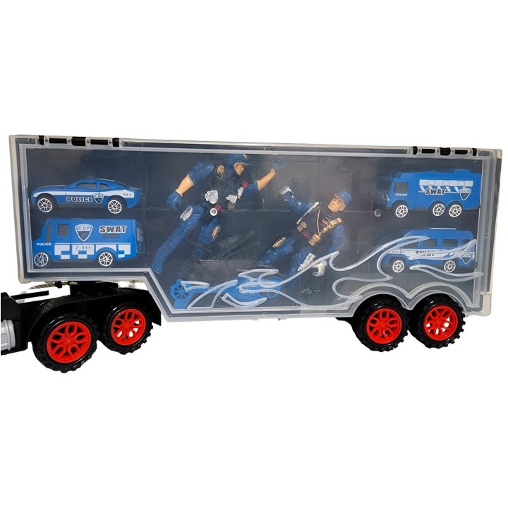 Tractomula Camion Transporte Carros Policia Swat Personajes