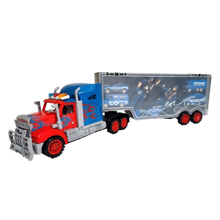 Tractomula Camion Transporte Carros Policia Swat Personajes