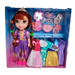 Muñeca Violeta Corona Princesa Vestidos Accesorios Juguete