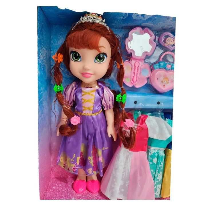 Muñeca Violeta Corona Princesa Vestidos Accesorios Juguete
