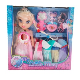 Muñeca Rosa Corona Princesa Vestidos Accesorios Juguete