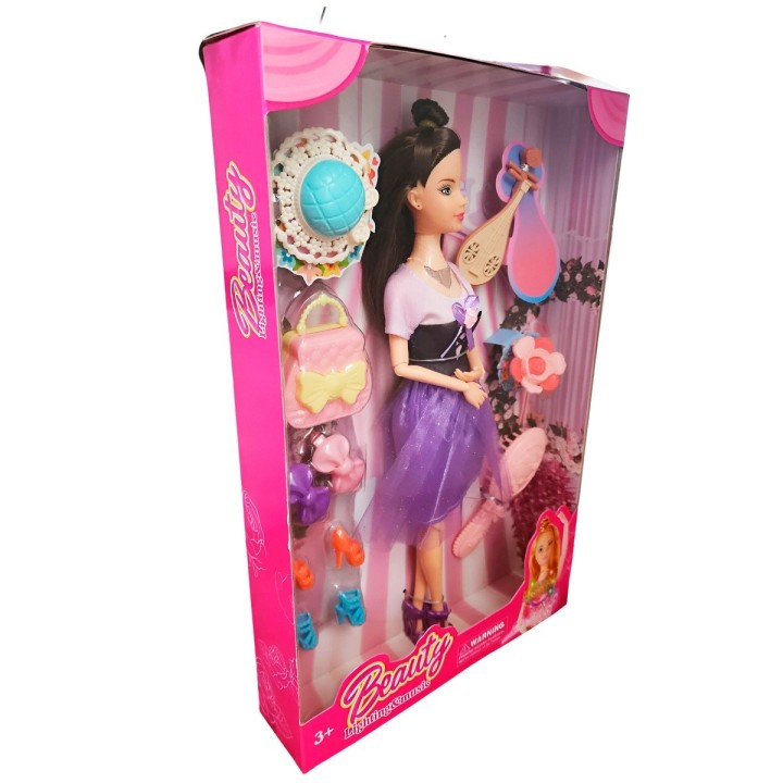 Muñeca Vestido Accesorios Belleza Violin Juguete Niñas
