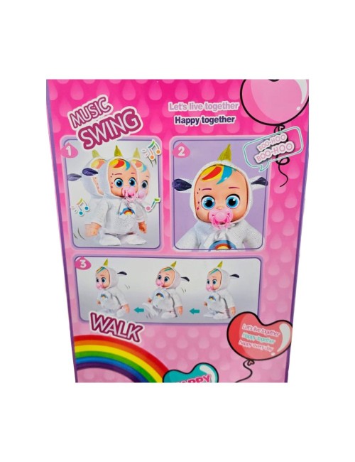 Muñeca (o) Pijama Multicolor Sonido Camina Niñas + Baterias