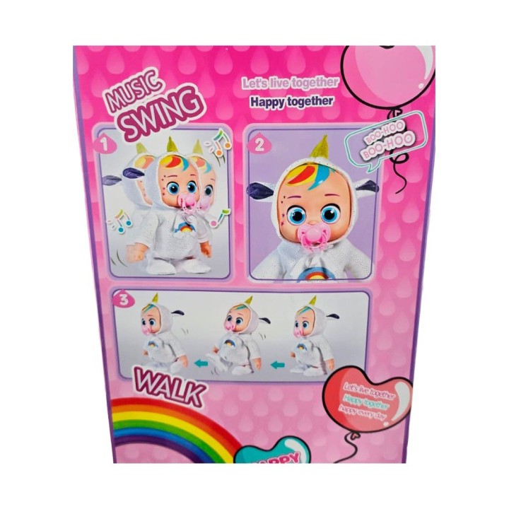 Muñeca (o) Pijama Multicolor Sonido Camina Niñas + Baterias
