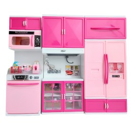 Cocina Muñecas Horno Luz Nevera Sonido 3 Modulos Niñas