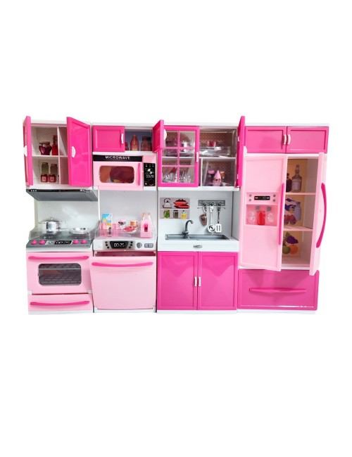 Cocina Muñecas Horno Luz Nevera Sonido 4 Modulos Niñas