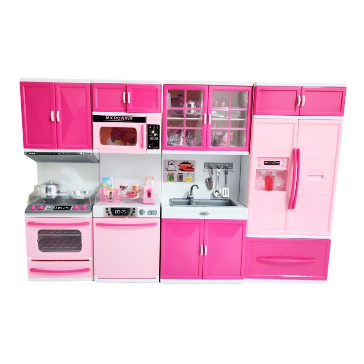 Cocina Muñecas Horno Luz Nevera Sonido 4 Modulos Niñas